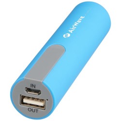 Power bank Jinn da 2200 mAh e finitura in gomma argenzia