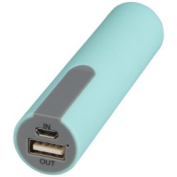 Power bank Jinn da 2200 mAh e finitura in gomma argenzia