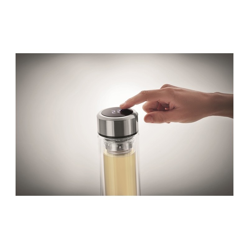 Thermos con termometro touch POLE GLASS edru