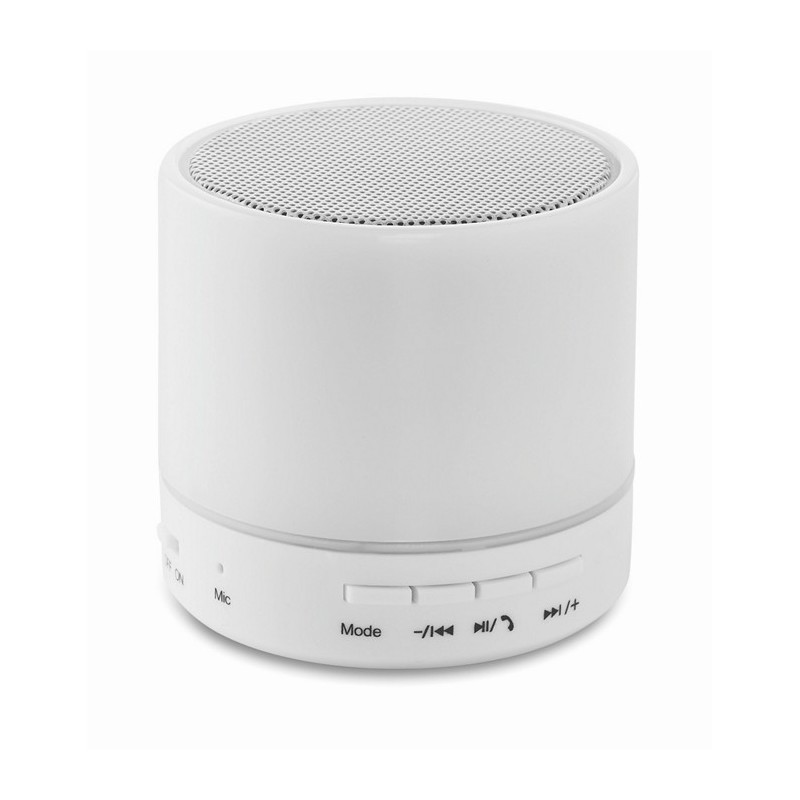 Speaker wireless con LED ROUND WHITE Bibiane