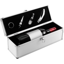 Set vino, 4 accessori, in acciaio inox fabiolo