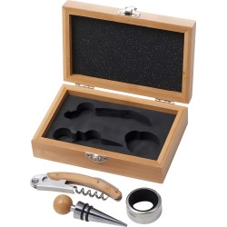 Set vino in bamboo ed acciaio inox Filibert