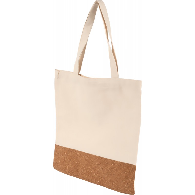 Shopping bag in cotone con base in sughero filicetta