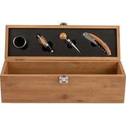 Set vino in bamboo ed acciaio inox filomena