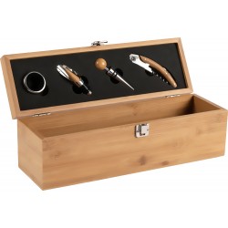 Set vino in bamboo ed acciaio inox filomena