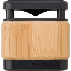 Speaker e caricabatterie wireless in bamboo e ABS firma