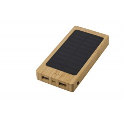 Power Bank solare in bamboo Flip