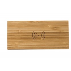 Caricabatterie wireless in bamboo con orologio Flo