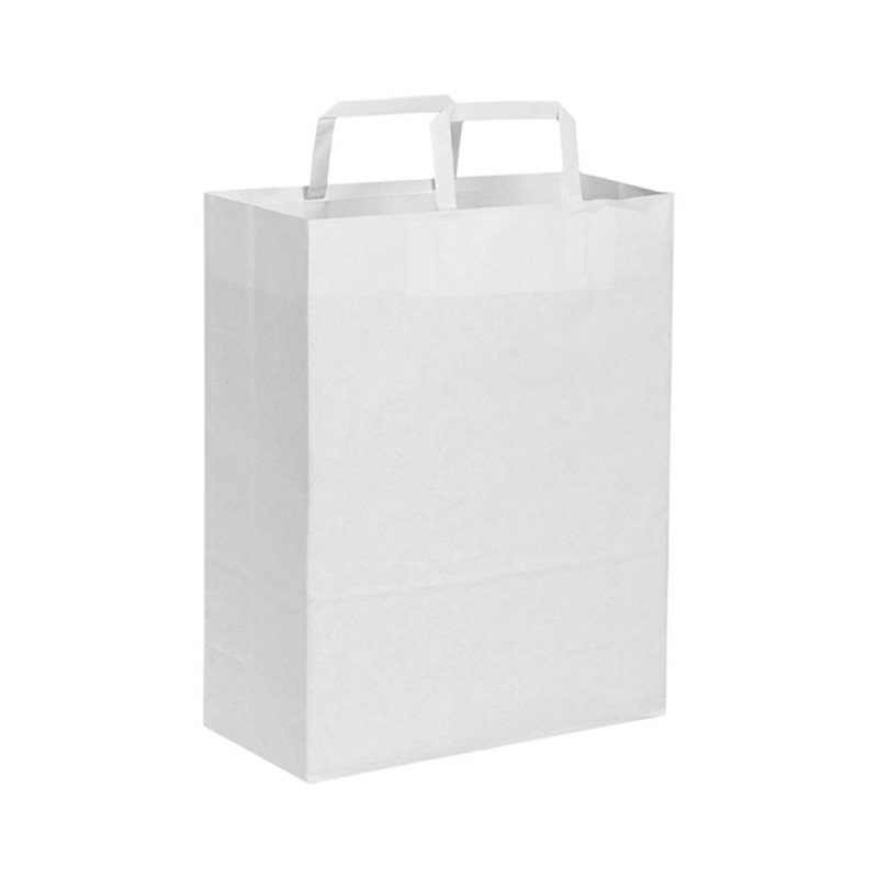 SHOPPER CARTA KRAFT BIANCA 19 x 24 + 7 MANIGLIA PIATTA Changsha