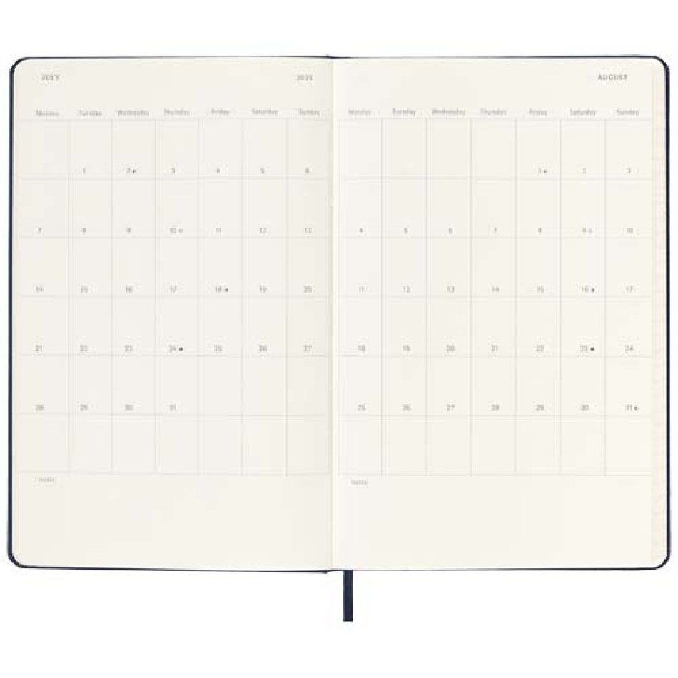 Agenda settimanale 12 mesi formato L con copertina rigida Moleskine Gadget.it