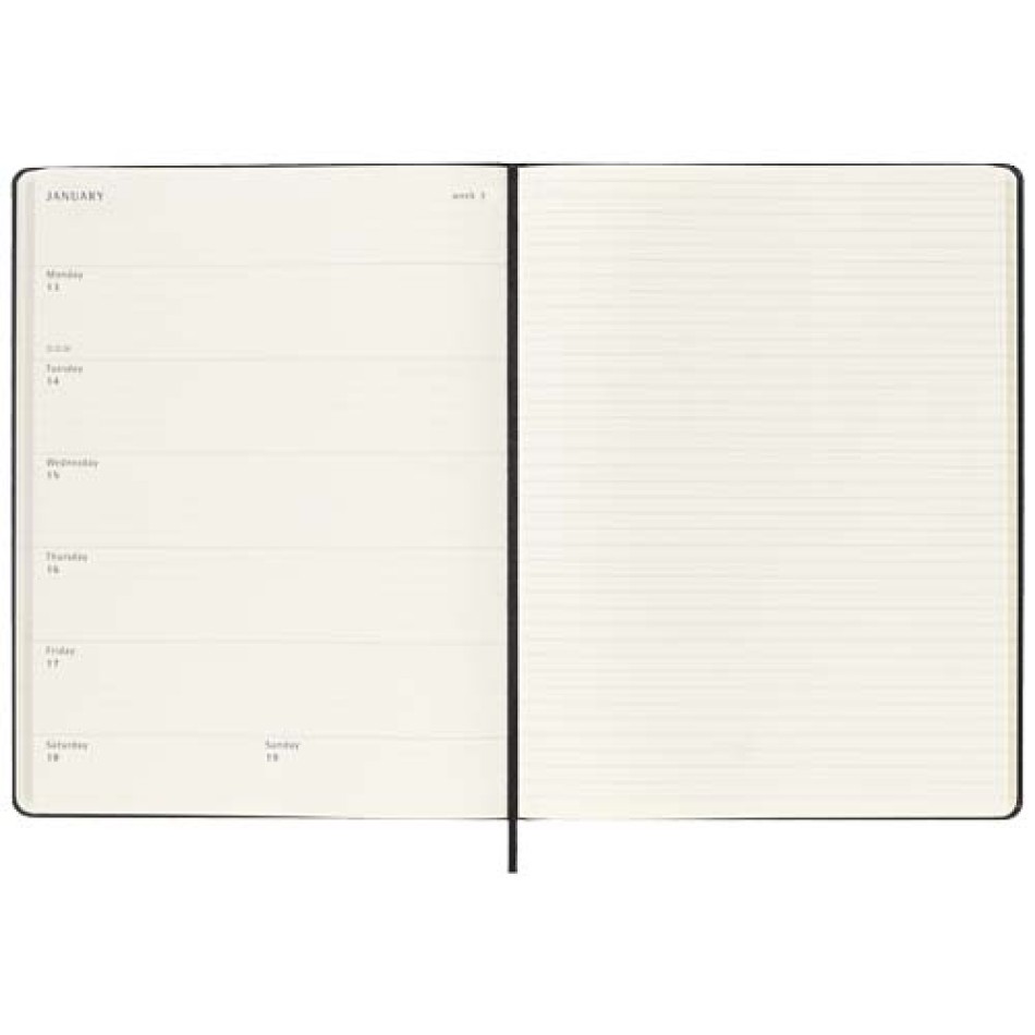 Agenda settimanale 12 mesi XL con copertina rigida Moleskine Gadget.it