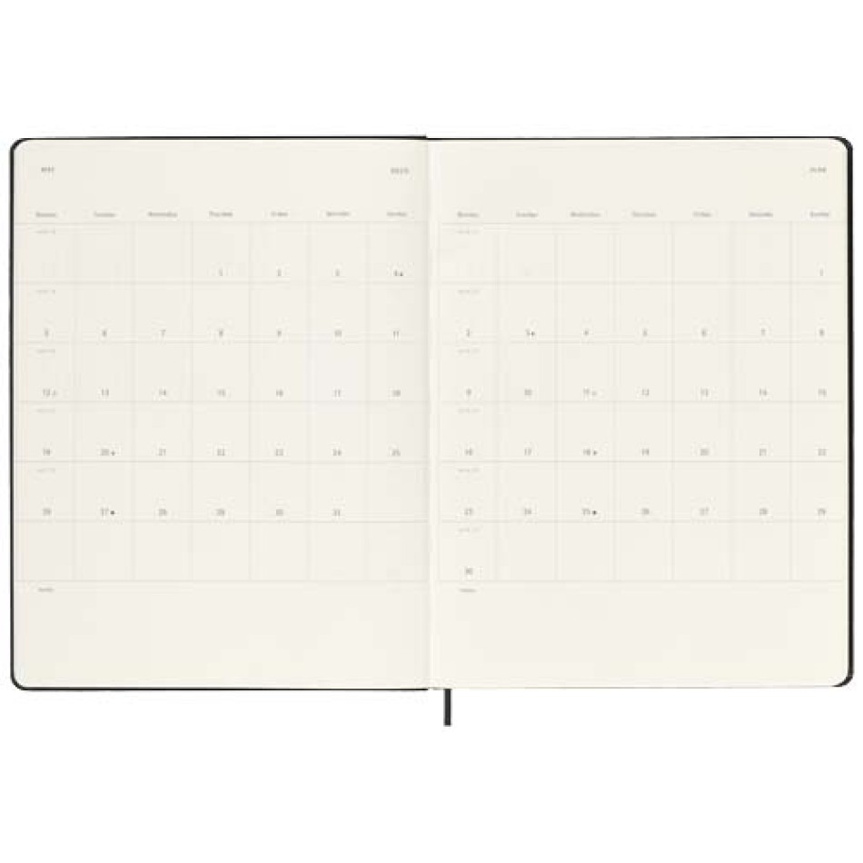 Agenda settimanale 12 mesi XL con copertina rigida Moleskine Gadget.it