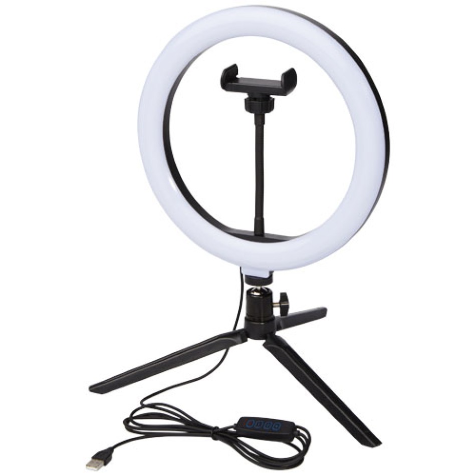 Anello luminoso per selfie e vlog con supporto per telefono e treppiede Studio Gadget.it