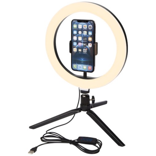 Anello luminoso per selfie e vlog con supporto per telefono e treppiede Studio Gadget.it