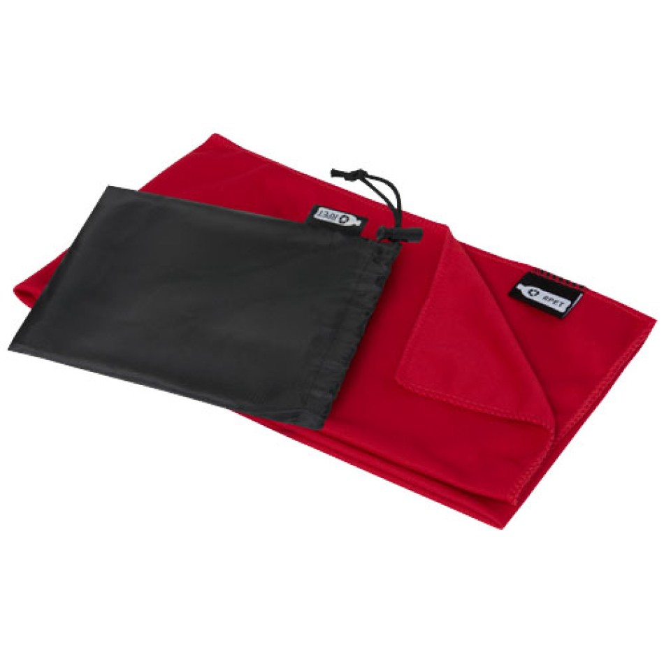 Asciugamano sportivo Raquel di raffreddamento in PET riciclato con pouch 80 x 30 cm Gadget.it