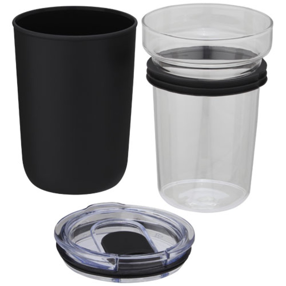 Bicchiere Bello da 420 ml in vetro con parete esterna in plastica riciclata Gadget.it