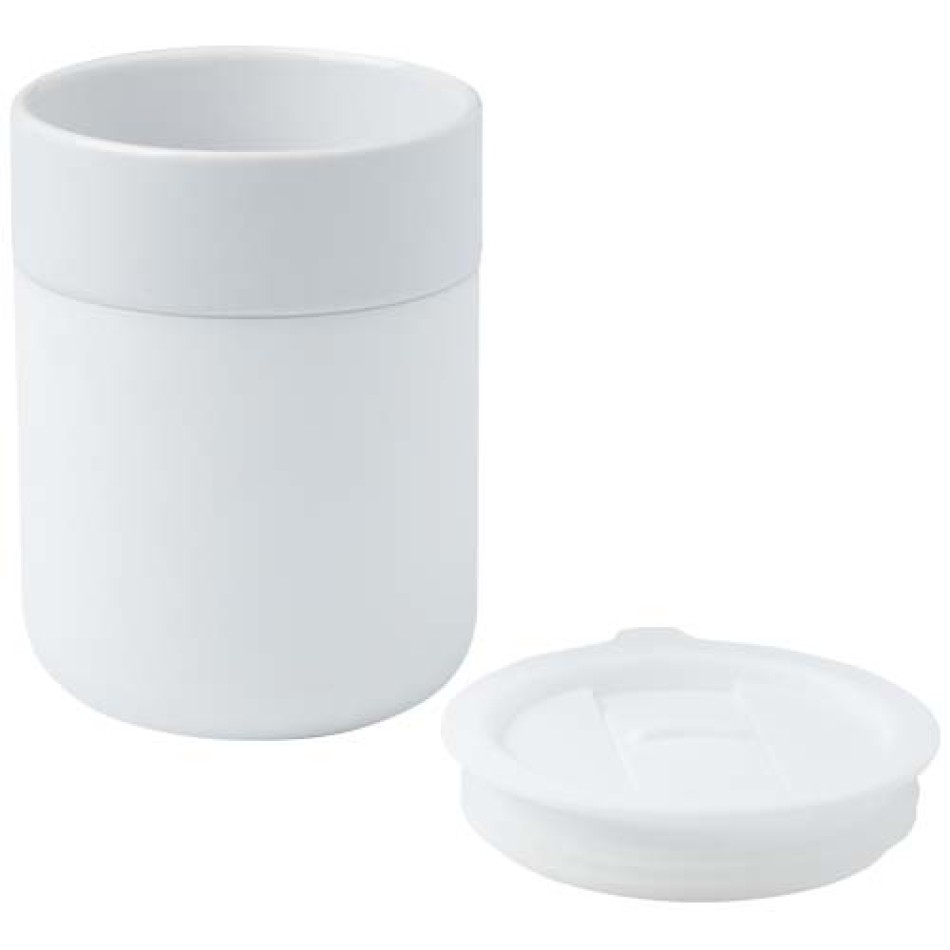 Bicchiere in ceramica con involucro in silicone e coperchio in plastica da 330 ml Java Gadget.it