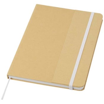 Blocco note formato A5 con copertina rigida di cartone riciclato Nelida Gadget.it