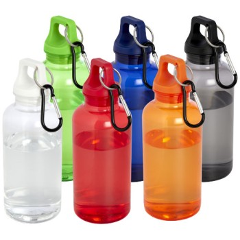 Borraccia in plastica riciclata certificata RCS da 400 ml con moschettone Oregon Gadget.it