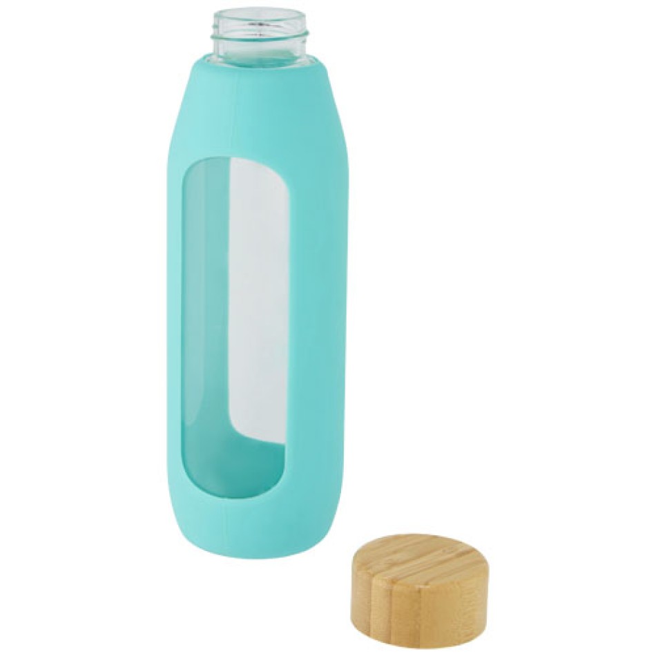 Borraccia in vetro borosilicato da 600 ml con impugnatura in silicone Tidan Gadget.it