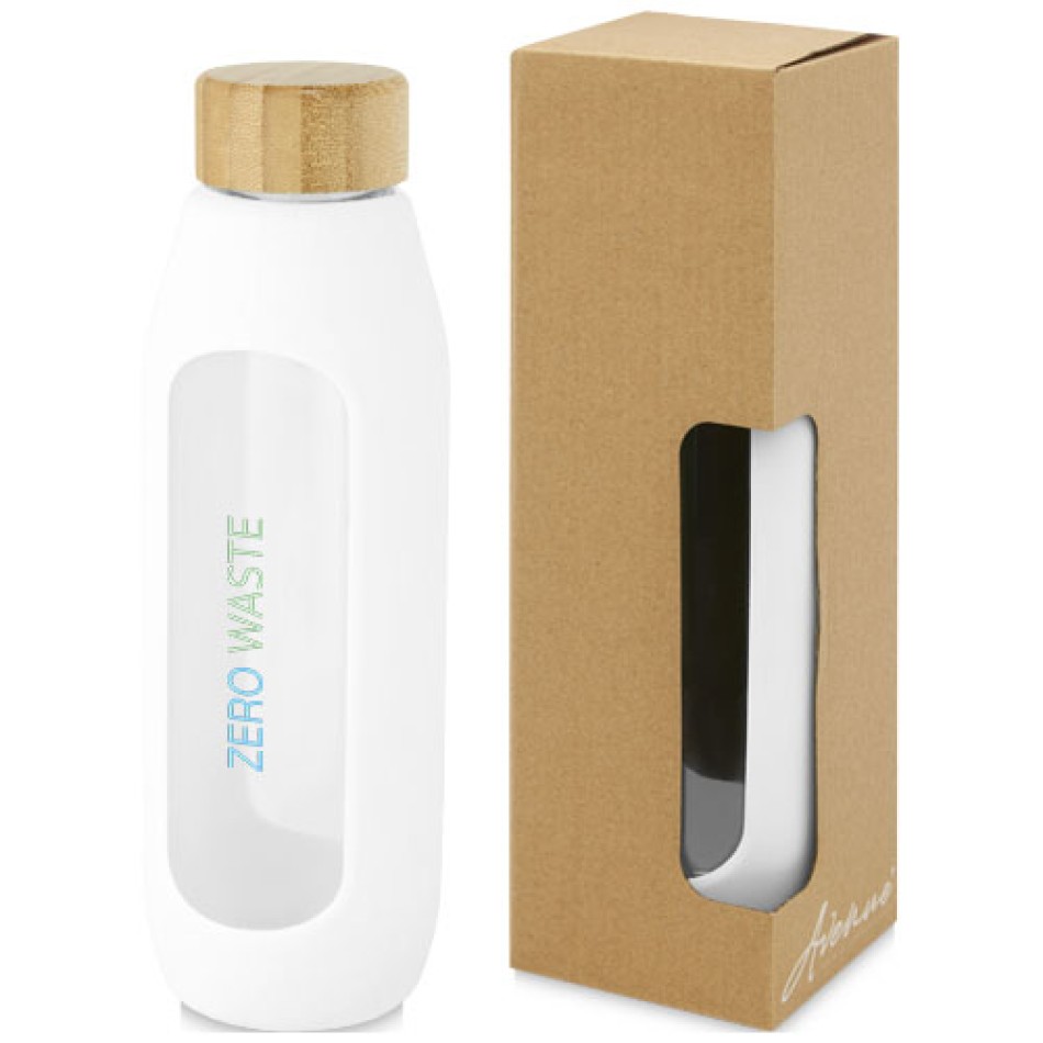 Borraccia in vetro borosilicato da 600 ml con impugnatura in silicone Tidan Gadget.it