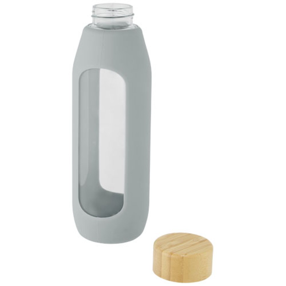 Borraccia in vetro borosilicato da 600 ml con impugnatura in silicone Tidan Gadget.it