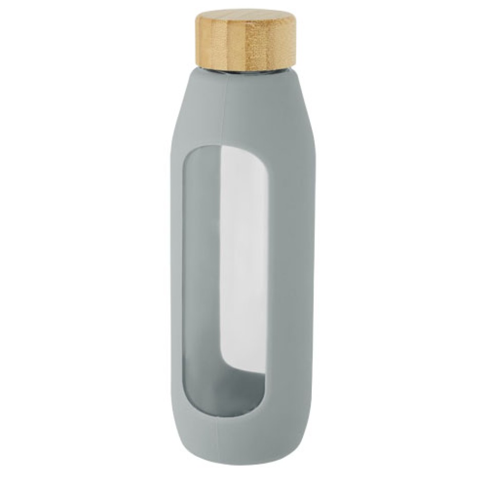 Borraccia in vetro borosilicato da 600 ml con impugnatura in silicone Tidan Gadget.it