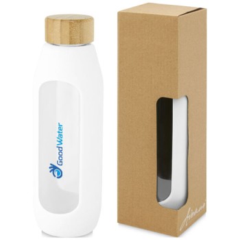 Borraccia in vetro borosilicato da 600 ml con impugnatura in silicone Tidan Gadget.it