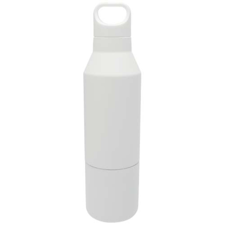 Borraccia termica da 600 ml in acciaio inox riciclato certificato RCS con tazza da 300 ml Odessy Gadget.it