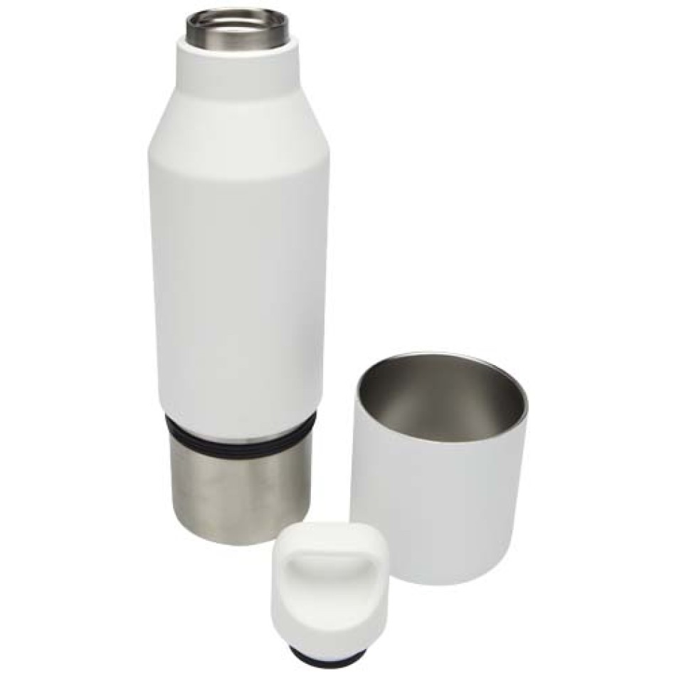 Borraccia termica da 600 ml in acciaio inox riciclato certificato RCS con tazza da 300 ml Odessy Gadget.it