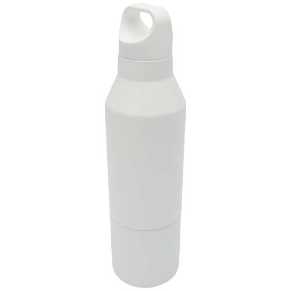 Borraccia termica da 600 ml in acciaio inox riciclato certificato RCS con tazza da 300 ml Odessy Gadget.it