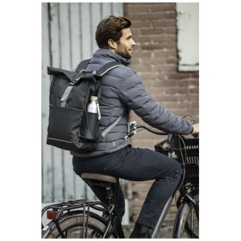 Borsa per bicicletta impermeabile in materiale riciclato certificato GRS con chiusura arrotolabile per portatile da 15" Aqua  Gadget.it