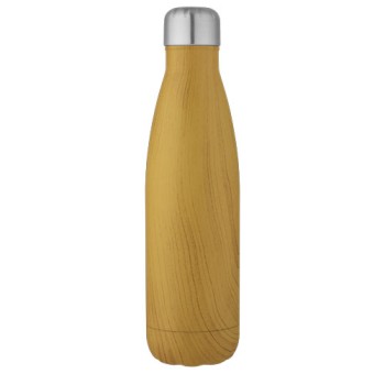 Bottiglia Cove da 500 ml con isolamento sottovuoto in acciaio inossidabile e motivo ornamentale in legno Gadget.it