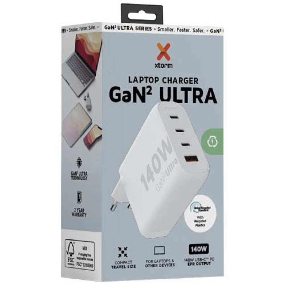 Caricabatterie da parete da 140 W Xtorm XEC140 GaN² Ultra Gadget.it