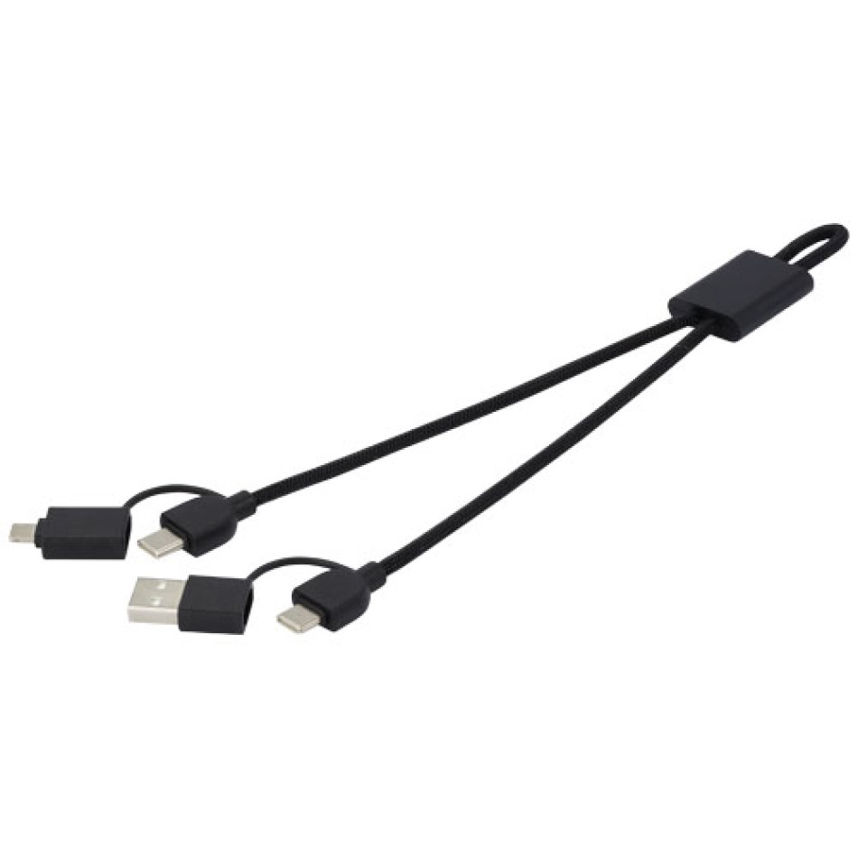 Cavo di ricarica rapida e trasferimento dati 6 in 1 in alluminio riciclato RCS da 45 W Connect Gadget.it