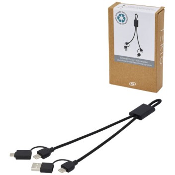 Cavo di ricarica rapida e trasferimento dati 6 in 1 in alluminio riciclato RCS da 45 W Connect Gadget.it