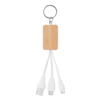 CLAUER - Cavo 3 in 1 in bamboo Gadget.it