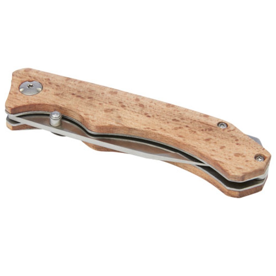 Coltello tascabile Dave in legno con clip per cintura Gadget.it