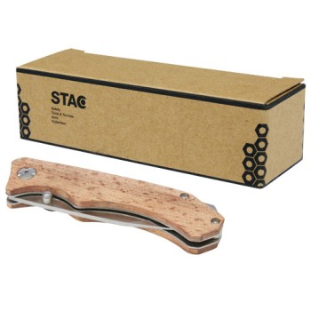 Coltello tascabile Dave in legno con clip per cintura Gadget.it