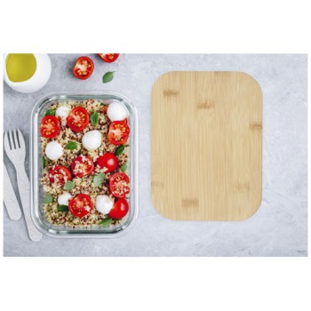 Contenitore per pranzo Roby di vetro con coperchio in bambù Gadget.it