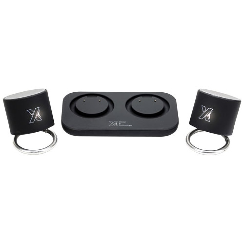 Coppia di speaker stereo luminosi SCX.design S40 con base Gadget.it