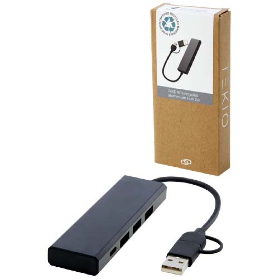 Hub USB 2.0 in alluminio riciclato RCS Rise Gadget.it