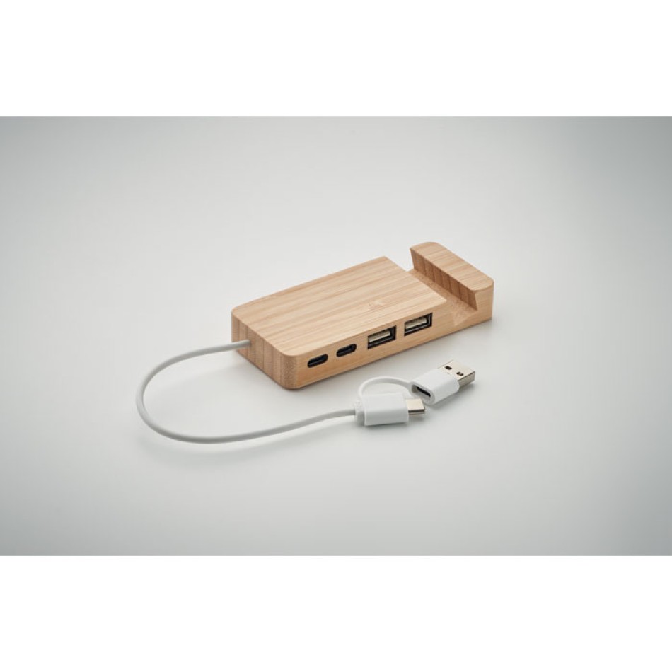 HUBSTAND - Hub USB a 4 porte in bamboo Gadget.it