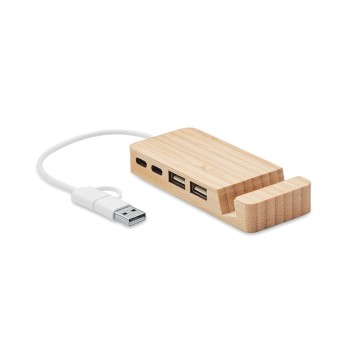 HUBSTAND - Hub USB a 4 porte in bamboo Gadget.it