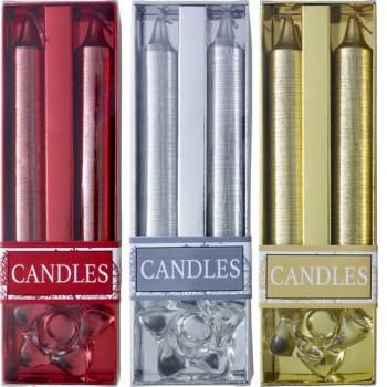 Kit candele glitterate natalizie, supporto di vetro Alexia Gadget.it