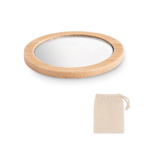 MALAY - Specchio da trucco in bamboo Gadget.it