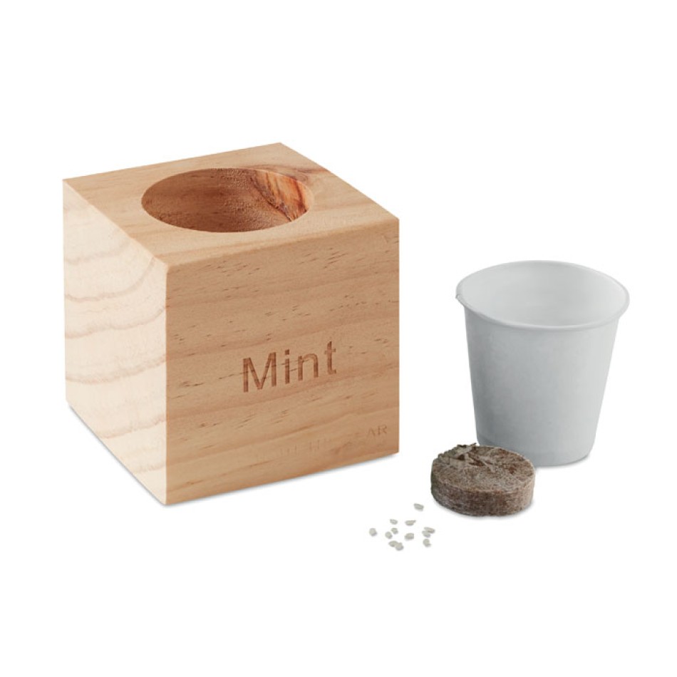 MENTA - Mini vaso in legno Gadget.it