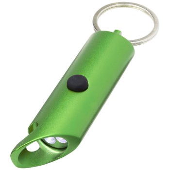 Portachiavi con torcia a LED e apribottiglie in alluminio riciclato IPX Flare Gadget.it