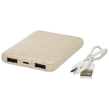 Power bank Asama da 5000 mAh realizzata con paglia di grano Gadget.it