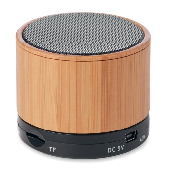 ROUND BAMBOO - Speaker wireless in bamboo Gadget.it